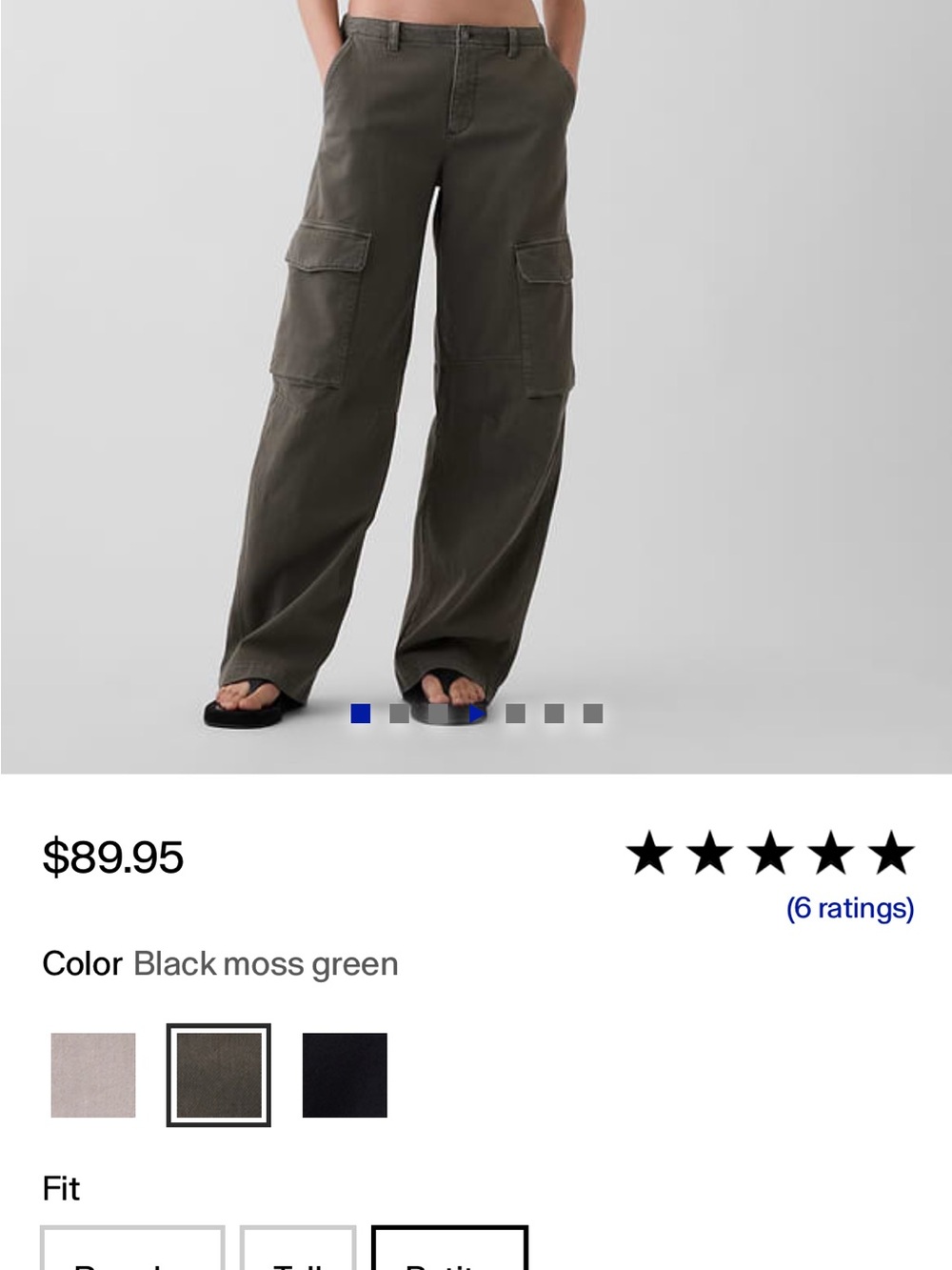GAP Wide-Leg Cargo Pants in Moss Green